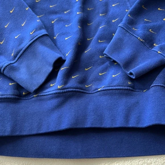 Nike All Over Swoosh Printed Pullover Hoodie Blue Size Medium - Picture 6 of 12